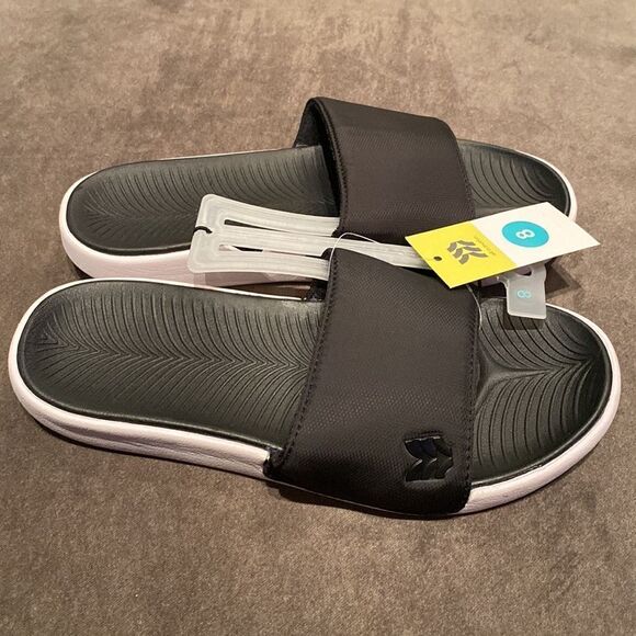 Men’s Black Wesley Slides Slip On Sandals All In Motion Size 8 NWT - Picture 3 of 6